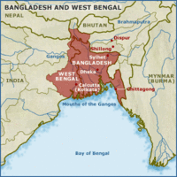 अखण्डित बंगाल का मानचित्र