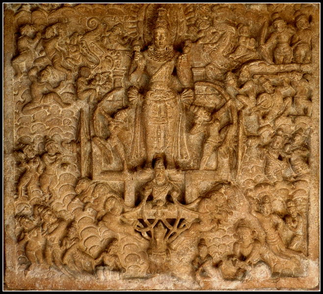 चित्र:Carving-of-Surya-on-the-cieling-Pattadakal.jpg